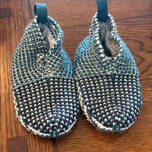 Cozy Knit Kids Slippers- Blue and green